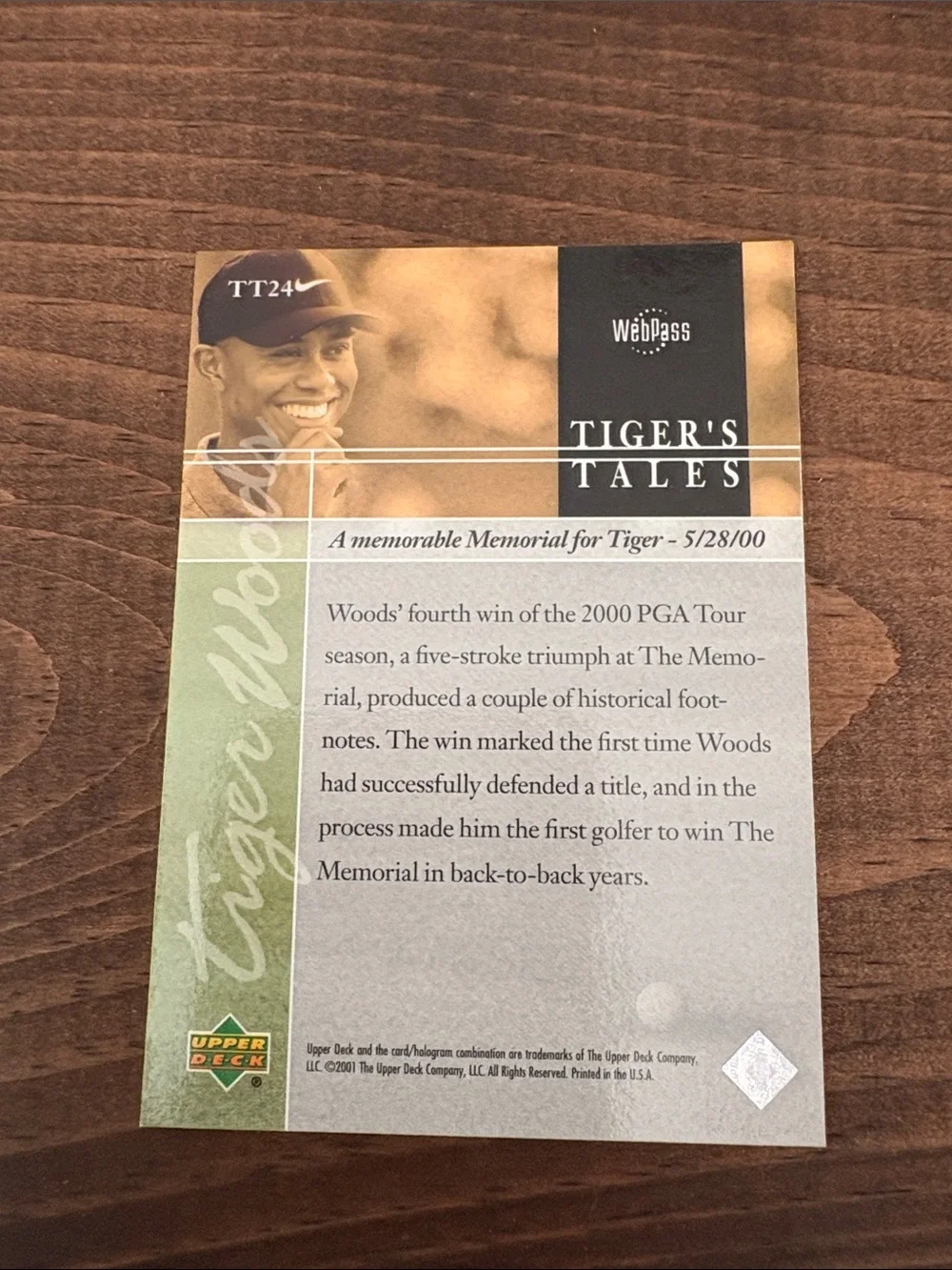 2001 Upper Deck Tiger Woods Golf “Tigers Tale” #TT24
